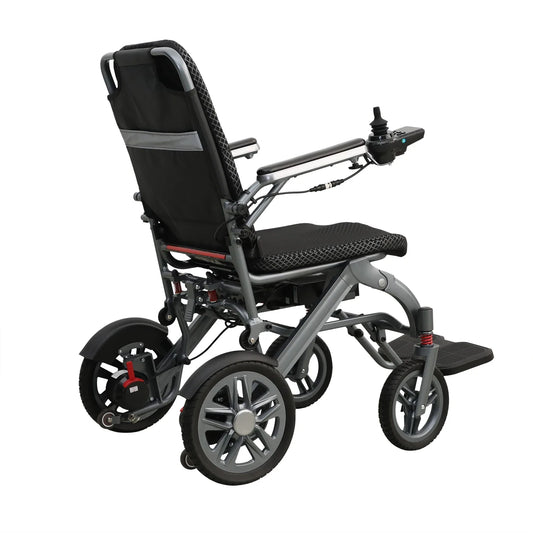 HKM-996371 Foldable Electric Wheelchair with 200W Brushless Motors and Remote Control, Aluminum Alloy Frame, Lithium Battery