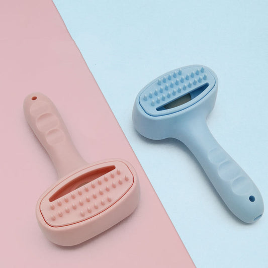 HKM-997587 Pet Handheld Electric Suction Hair Comb for Dogs - One-Click Hair Removal, USB Rechargeable, Blue and Pink