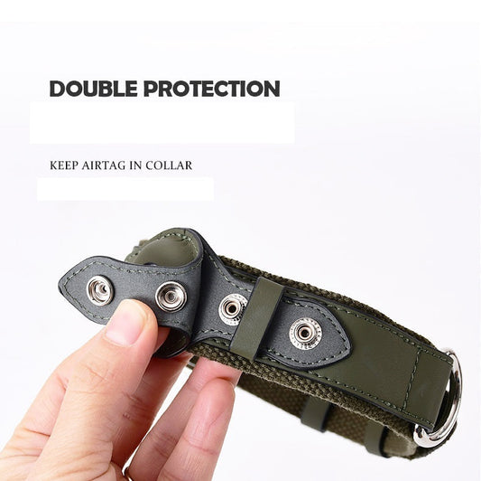 HKM-9985213 Airtag-Compatible Dog Collar and Leash for Medium and Large Dogs