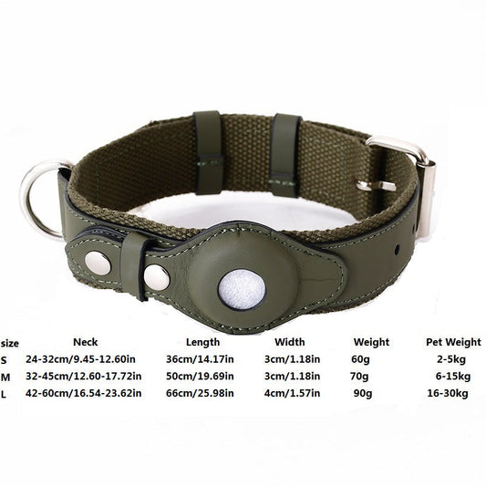 HKM-9985213 Airtag-Compatible Dog Collar and Leash for Medium and Large Dogs
