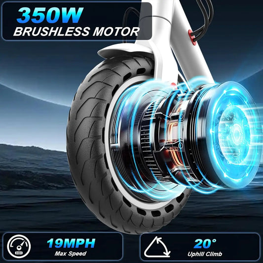 HKM-M1X 15.5 Miles 36V 7.8Ah 280Wh 350W Single-Motor Drive Long-Range Foldable Electric Scooter - Black