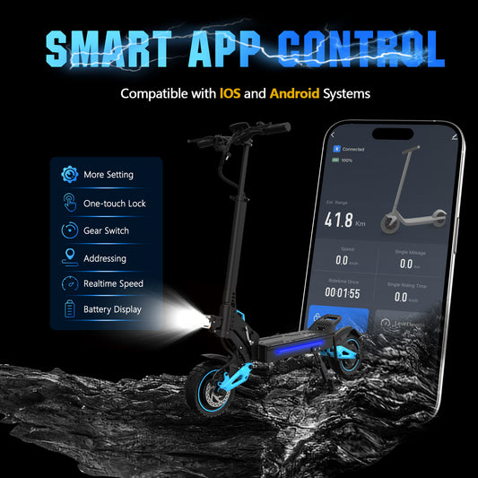 HKM-Z1M Pro 34.1 Miles 48V 20.8Ah 998Wh 1600W Dual-Motor Drive Long-Range Foldable Electric Scooter - Black