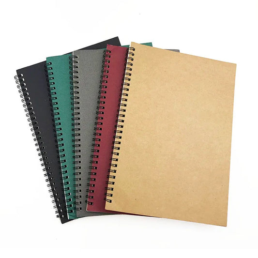 KTX-227155 B5 Kraft Paper Spiral Bound Notebook with 200 Pages