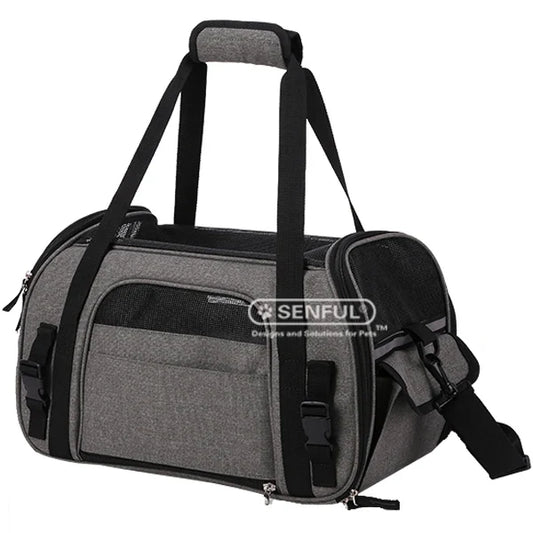 HKM-568723 Portable Multi-Function Outdoor Pet Carrier for Dogs and Cats, Soft-Sided with Zipper Closure and Oxford Material