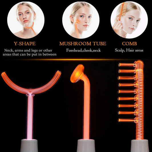 HKM-127891 Handheld High Frequency Electric Facial Wand for Skin Treatment and Beauty Care