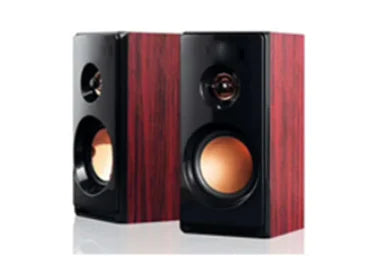 KTX-301459 Wooden 2.0 Hi-Fi Computer Speakers with USB Communication and DC Power Source