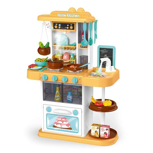 HKM-015123 Children's Kitchen Playset with Spray and Circulating Water, 72Cm Cooking Toy for Ages 2-13