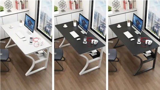 KTX-022227 Modern Computer Desk for Office and Home Use, Available in Warm White and Black Walnut, Multiple Sizes