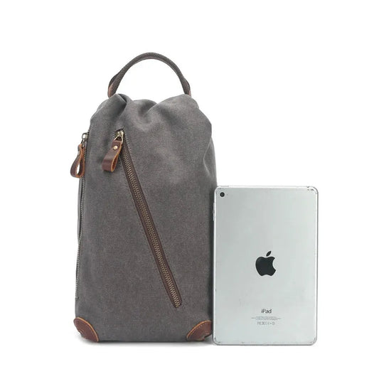 HKM-074259 Multifunctional Retro Casual Men's Shoulder Bag in Heavyweight Waxed Canvas