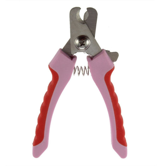 HKM-316179 Pet Nail Clippers Scissors for Dogs and Cats - Stainless Steel, 125mm, Pink