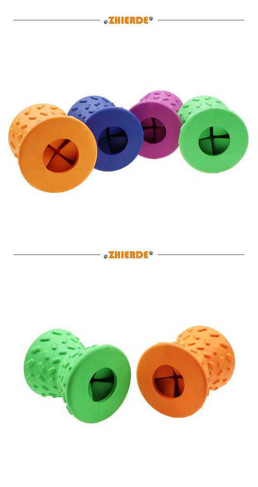 HKM-290451 Interactive Dog Puzzle Toy with Food Leak Function - Durable Chew Toy in Multiple Colors (Green, Purple, Orange, Blue) - Available in Large and Small Sizes