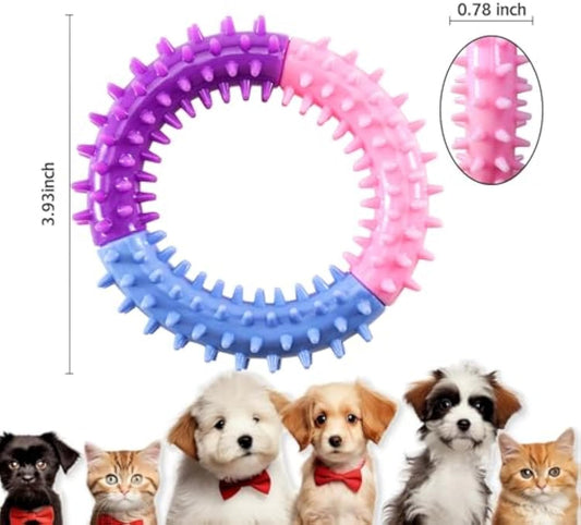 HKM-069139 Durable Rubber Chew Ring for Puppy Teething and Interactive Play for Small to Large Dogs