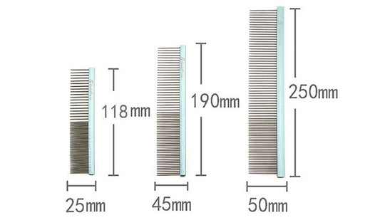 HKM-904851 Colorful Stainless Steel 1mm Dog Grooming Comb for Shedding and Detangling Pet Hair