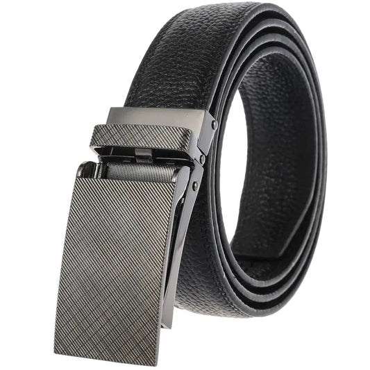 HKM-807507 Men's Leather Belt with Automatic Buckle - Model LY33-2170-5