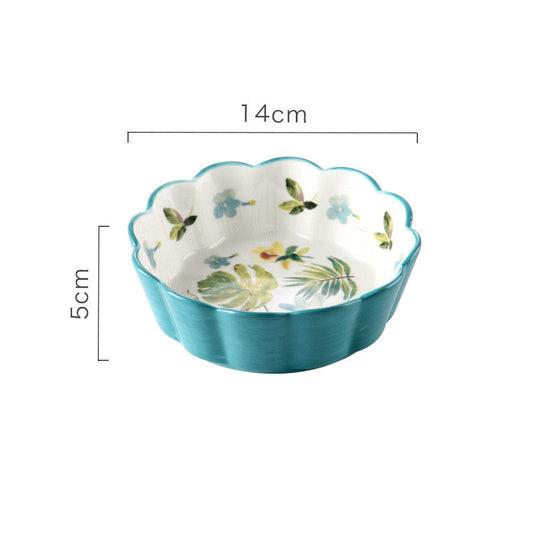 HKM-026963 Ceramic Pet Bowl with Bamboo Wood Tray - Suitable for Cats and Dogs, 450ml Capacity