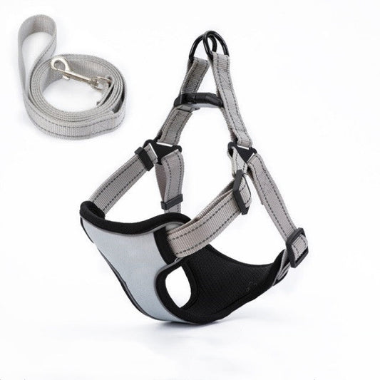 HKM-718419 Nylon Vest-Style Dog Walking Rope - Soft and Breathable Design for Comfort