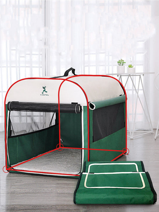 HKM-384275 Composite Cloth Pet Tent - Breathable & Mosquito-Proof, Available in Green & Pink, Sizes S to XL
