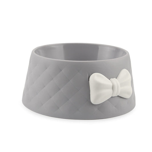 HKM-010003 Bow Cat and Dog Bowl - Cute Pink, Fresh Green, Rich Grey - Durable PP Plastic Design