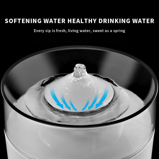 HKM-506131 Automatic Cat Water Fountain with Mobile Drinking Feature in White, Made of Durable ABS