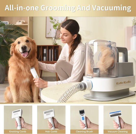HKM-770323 5-in-1 Dog Grooming Kit with Vacuum Suction and Low Noise Technology for Small to Medium Pets