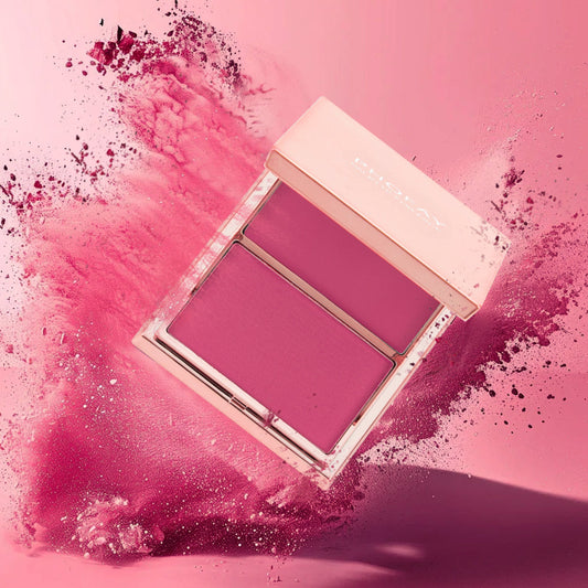 HKM-581779 Double-Take Cream & Powder Blush Duo for Effortless Definition and Warmth - 6.5g