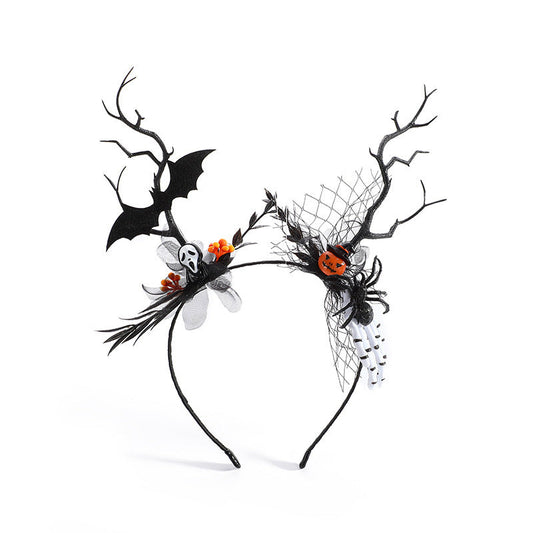 HKM-715667 Halloween Bat and Pumpkin Headband for Festive Celebrations