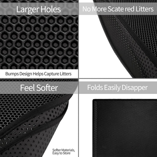 HKM-379859 Waterproof Double Layer Honeycomb Cat Litter Mat with Non-Slip Design and Easy Cleaning Capability