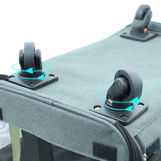 HKM-758739 Folding Cat Travel Bag with Universal Wheels for Easy Transport