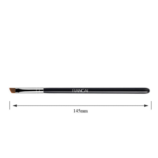 HKM-674643 Portable Horse Hair Oblique Eyebrow Smudge Brush with Wooden Handle - 14.5CM