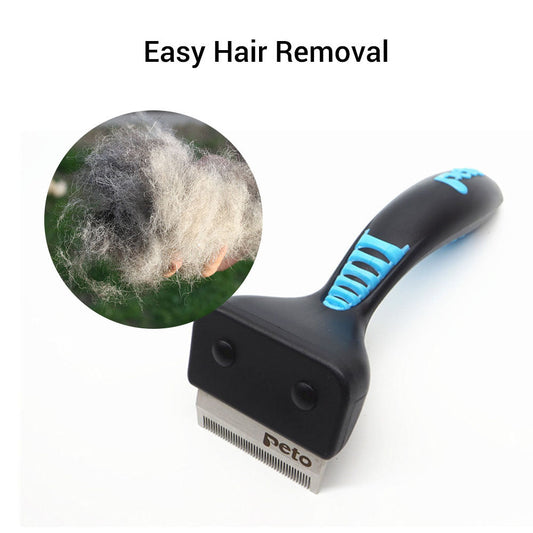 HKM-608787 Pet Comb for Cats and Dogs - Dual-Sided Hair Cleaner in Blue and Pink (160mm x 75mm)