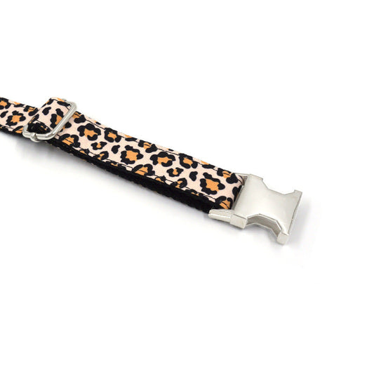 HKM-690771 Leopard Print Dog Collar - Fashionable Polyester Accessory for Pets