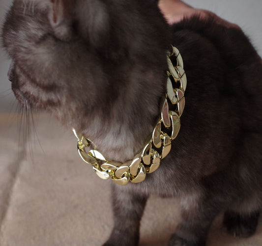 HKM-961811 Gold-Plated Dog Necklace - Adjustable Lengths in Classic Gold and Silver Finishes