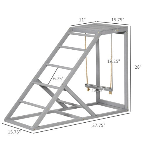 HKM-732243 PawHut Chicken Activity Game - Swing Set with Perch and Hen Ladder for Coop Enrichment
