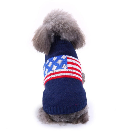HKM-740691 Pet Bone Stripe High Neck Casual Christmas Sweater in Multiple Colors and Sizes