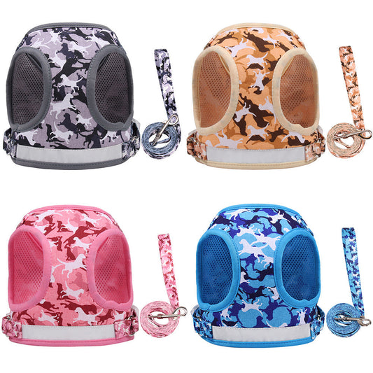 HKM-155603 Reflective and Breathable Harness for Cats and Dogs with Leash - Available in Multiple Sizes