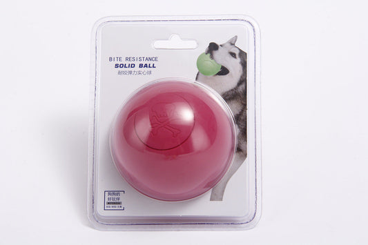 HKM-674451 Solid Rubber Bouncy Ball Dog Toy - 63.5mm in Red, Yellow, Green Options