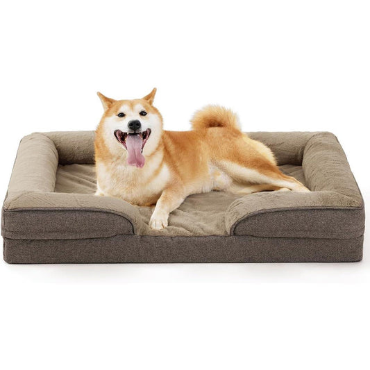 HKM-624531 Orthopedic Dog Sofa with Supportive Egg Crate Foam and Washable Cover in Multiple Sizes and Colors