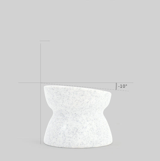 HKM-275603 Ergonomic Cat Bowl for Spinal Health - Durable Plastic in Dark Gray and White