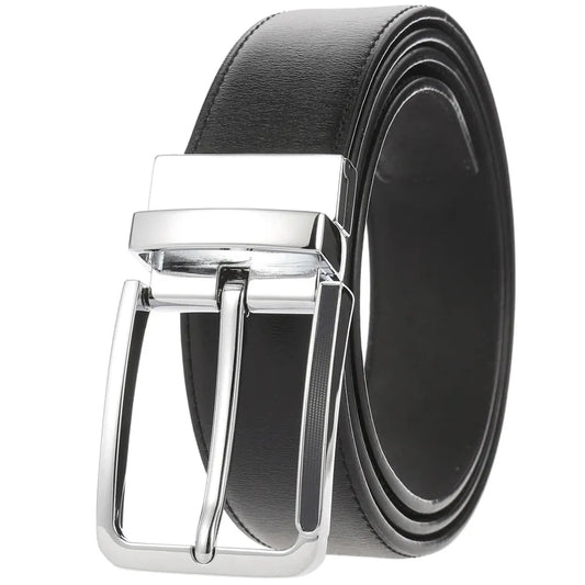 HKM-672979 Men's Leather Needle Buckle Strap Belt, Model LY35-000012-3, Durable and Stylish Design