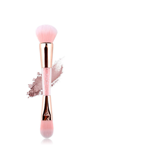 HKM-576339 Double-Ended Makeup Brush with Long Handle and Soft Fibers for Precise Application