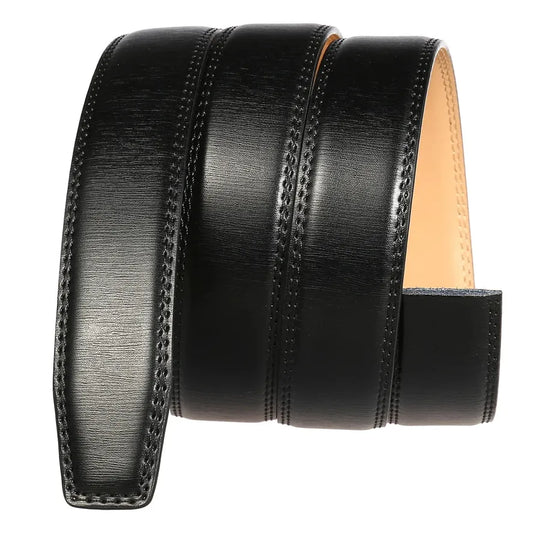 HKM-015315 Men's 3.1CM Automatic Leather Belt with Adjustable Buckle - Model LY31-3351