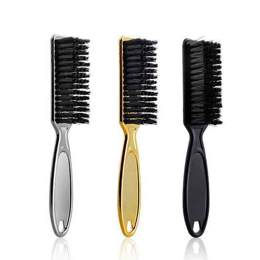 HKM-437779 Retro Gradient Electroplated Hair Brush for Neck Cleaning and Beard Grooming - Available in Gold, Black, and Silver