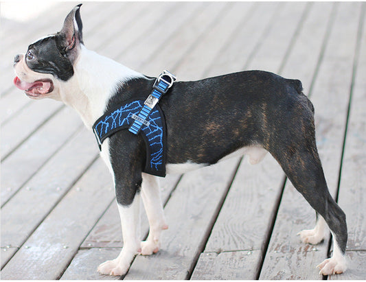HKM-318291 Adjustable Pet Chest Harness and Leash Set - Comfortable Flying Woven Fabric, Scalable Design