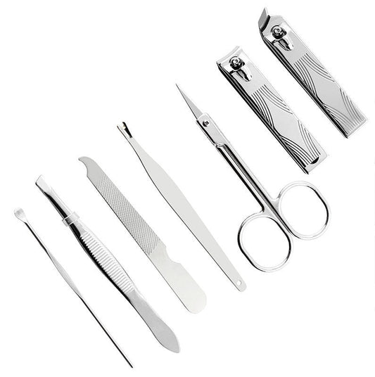 HKM-534931 7-Piece Stainless Steel Personal Care Nail Clipper Set with Carrying Pouch