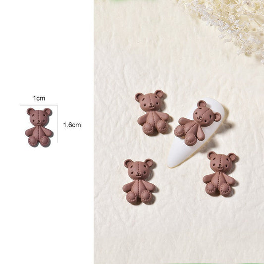 HKM-250067 Cute Cartoon Bear Nail Drill - DIY Decoration, Three-Dimensional Design in Various Colors