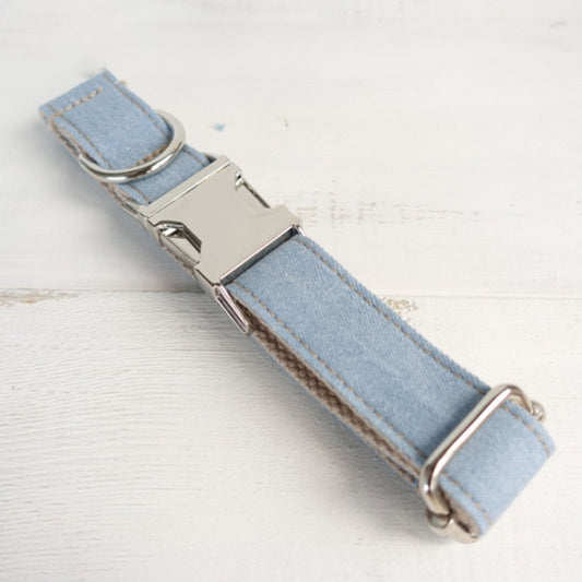 HKM-651411 Blue Polyester Cowboy Dog Collar for Stylish Pet Fashion