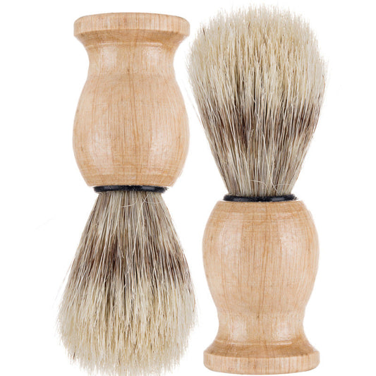 HKM-184275 Men's Pig Bristle Sideburn Shave Brush with Wooden Handle