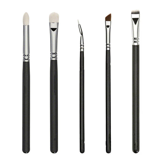 HKM-344659 15-Piece Black Makeup Brush Set with Wooden Handles and Artificial Fiber Bristles