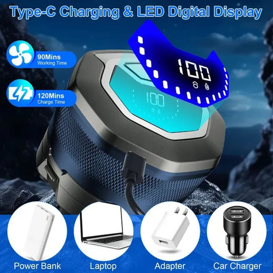 HKM-203219 Cordless Electric Head Shaver with 6D Floating Heads, IPX6 Waterproof, Type-C Rechargeable, LED Digital Display