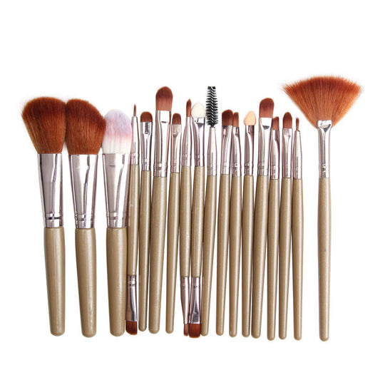 HKM-944531 18-Piece Makeup Brush Set with Blush, Lip, and Fan Brushes for Professional Use